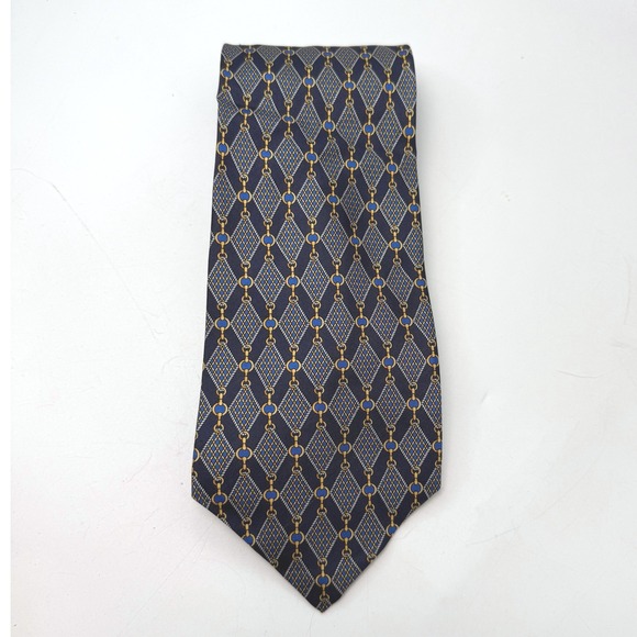 Collection XXI Richel Silk Tie Mens OS Geometric Medallion Dark Academia - Picture 2 of 6